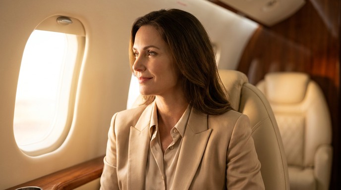 Corporate traveler at an airport for Australian business flights